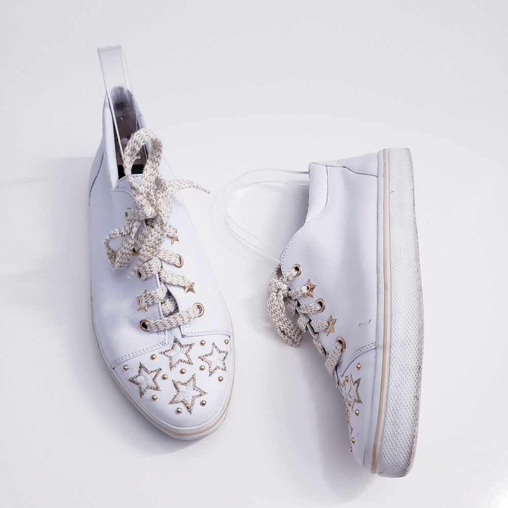 Stuart Weitzman Star Studded Lace Up Sneakers